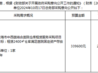 珠海市中西醫(yī)結(jié)合醫(yī)院2024年10月24日采購意向公開