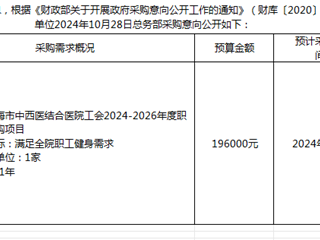 珠海市中西醫(yī)結(jié)合醫(yī)院2024年12月19日采購意向公開